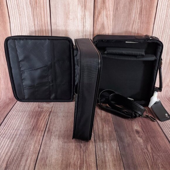 Vintage Samsonite Laptop Bag Black Nylon Leather Travel Bag - Picture 8 of 16